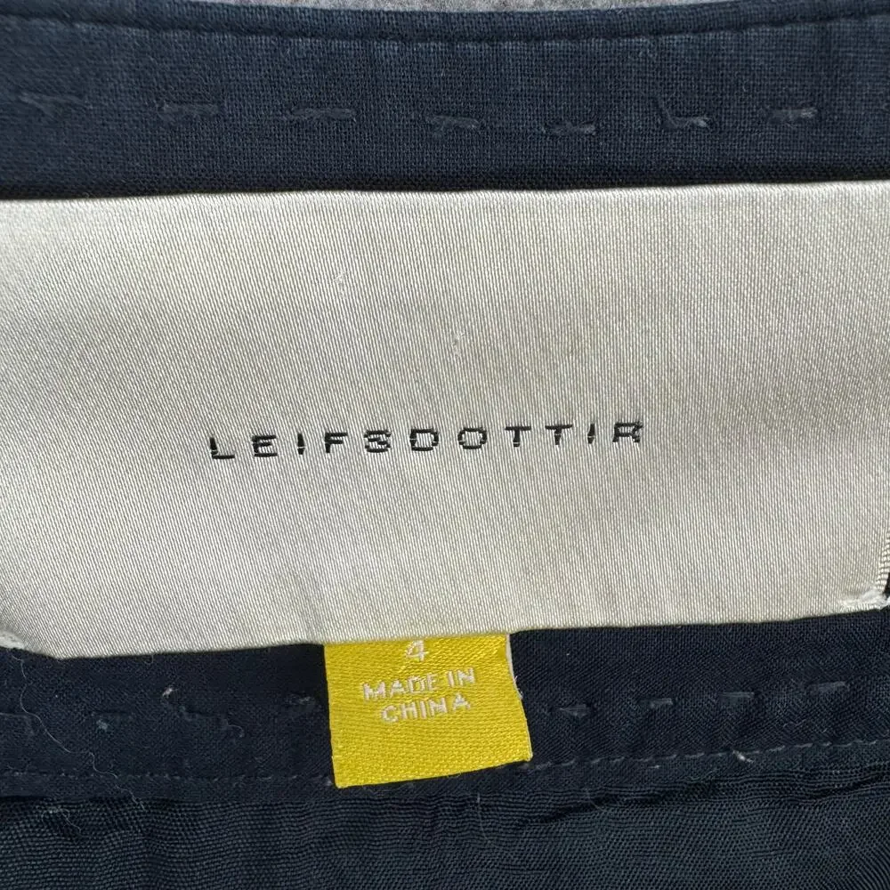 Leifsdottir Pleated Preppy School Girl Skirt Womens 4 Blue‎ Lined Front Zipper